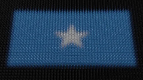 Somali Flag Light Shining on Scrolling Bullets Stock Footage 272718596