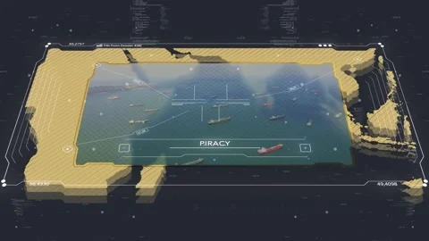 Somali Pirate Intel Map Stock Footage 331153491