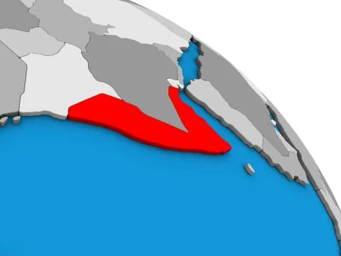 Somalia on 3D globe Stock-Illustration