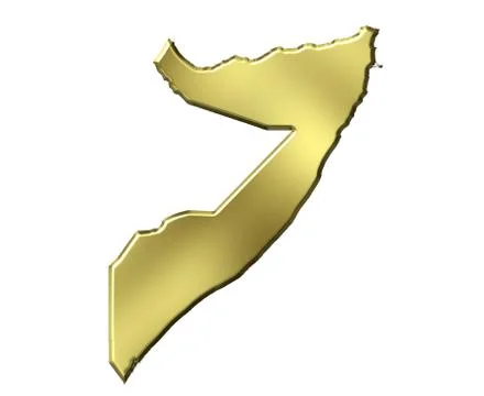 Somalia 3d golden map Stock Illustration