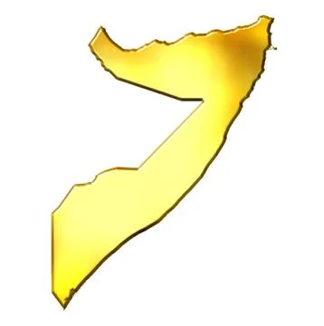Somalia 3d Golden Map Stock Illustration