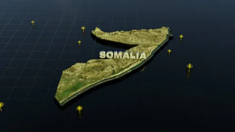 Somalia 3D Map With Animation Stock Footage 310058925