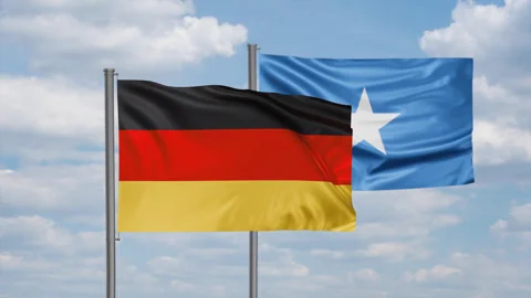 Somalia and Germany flag Stock Footage 245111407