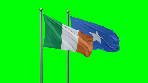 Somalia and Ireland two flags 스톡 동영상 289642830
