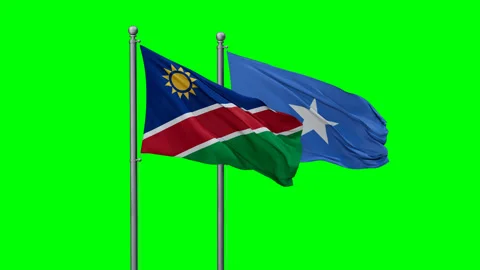 Somalia and Namibia two flags Stock-Footage 295078645