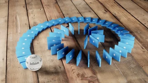 Somalia Flag - Affected by Inflation Stock Footage 321586285