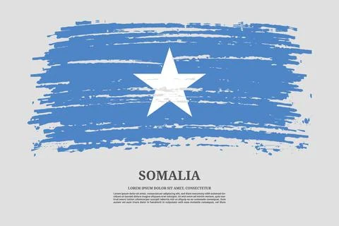 Somalia flag with brush stroke effect and information text poster, vector Illustrazione stock