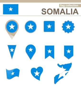 Somalia Flag Collection Stock Illustration