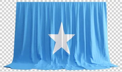 Somalia Flag Curtain in 3D Rendering called Flag of Somalia Stock Illustration