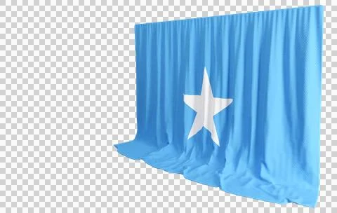 Somalia Flag Curtain in 3D Rendering called Flag of Somalia Stock Illustration