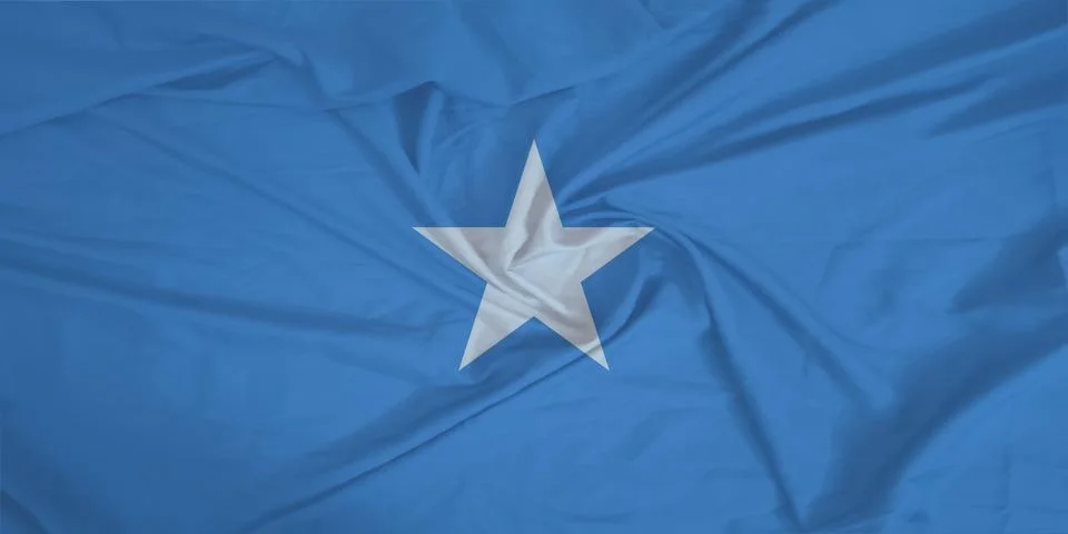 Somalia Flag fabric rippling in the wind Stock Photos