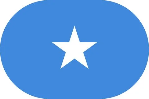 Somalia flag in flat oval design Illustrazione stock