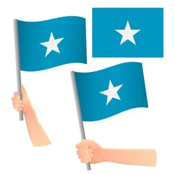 Somalia flag in hand set Stock Illustration