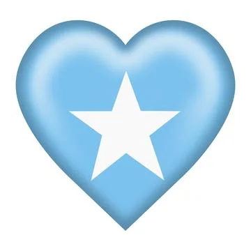 Somalia flag heart button with clipping path Stock Illustration