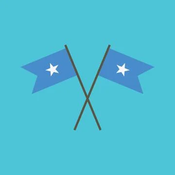Somalia flag icon in flat design Stock Illustration