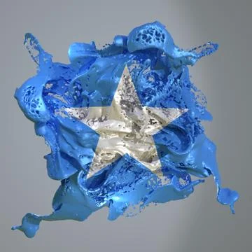 Somalia flag liquid Illustrazione stock