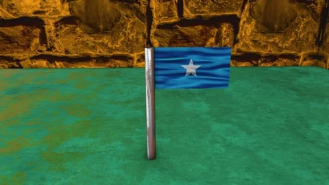 Somalia Flag Post - Dolly Shot Stock Footage 271024504