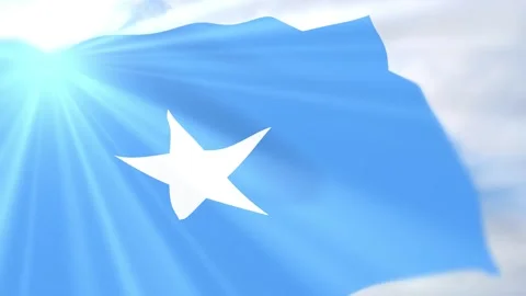 Somalia Flag Seamless Loop 4k 60fps on Sky Background Stock Footage 340620818