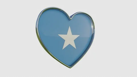 Somalia Flag in the Shape of 3D Heart. Video stock 144530721