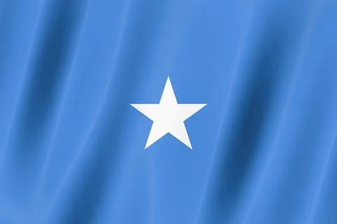 Somalia flag of silk-3D panoramic  illustration Ilustração Stock