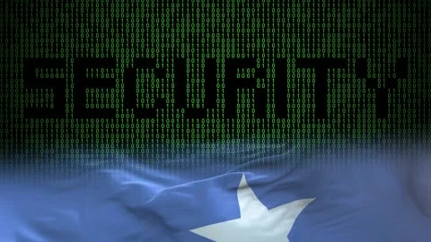 Somalia flag - Waving flag on matrix binary code background Stock Footage 321422565