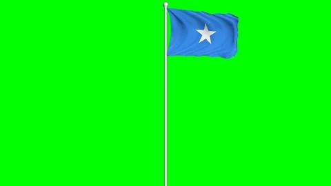 Somalia Flag Waving Fluttering on Wind Loopable Green Blue Screen Matte Video stock 77571785