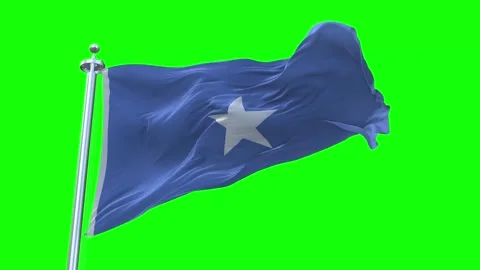 Somalia Flag Waving in Loopable and Textured green screen background Stock Footage 296875826