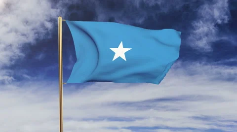 Somalia flag waving in the wind. Green screen, alpha matte. Loopable animation Stock Footage 48913049