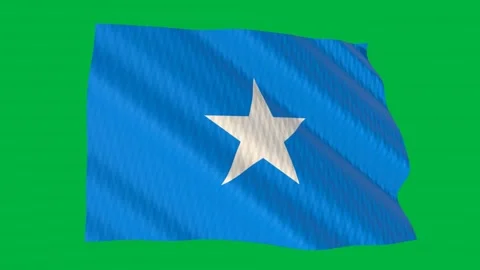 Somalia flag waving in the wind on a green screen Stock Footage 343134200