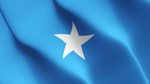 Somalia flag waving on wind. Stock Illustration