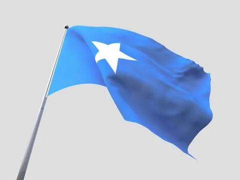 Somalia flying flag isolate on white background Stock Illustration