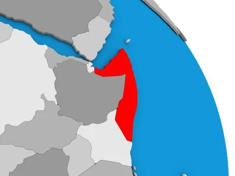 Somalia on globe Stock Illustration