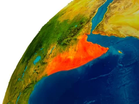 Somalia on globe Stock Illustration