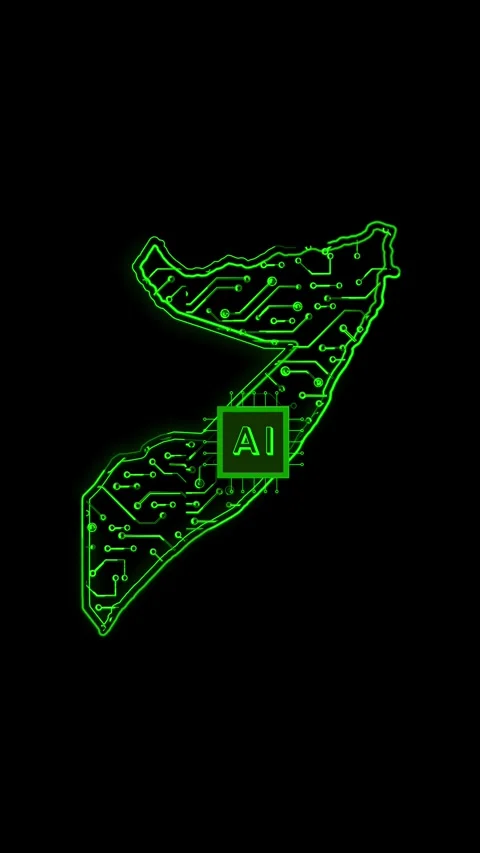 Somalia Map AI Chipset Technology Opener Stock Footage 337172714