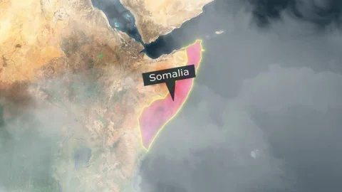 Somalia Map - Clouds Effect Stock Footage 267707402
