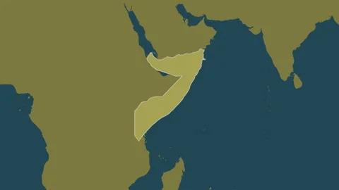 Somalia map - extract. Border. Pattern. Labels Stock Footage 322187953