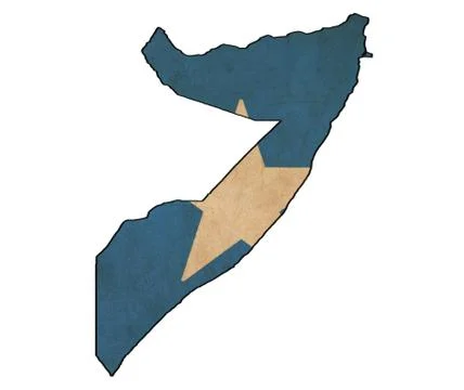 Somalia  map on  flag drawing ,grunge and retro flag series Stock Illustration