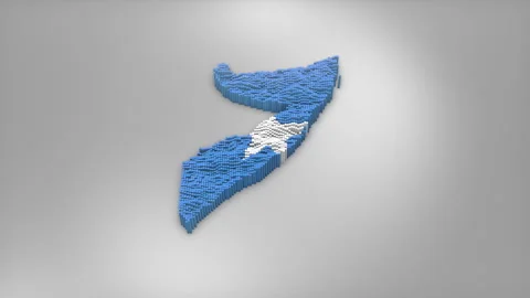 Somalia Map with Flag Intro Background Stock Footage 315164726
