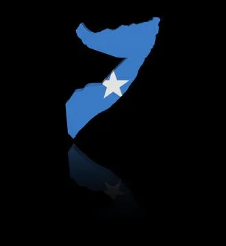 Somalia map flag with reflection illustration Illustrazione stock
