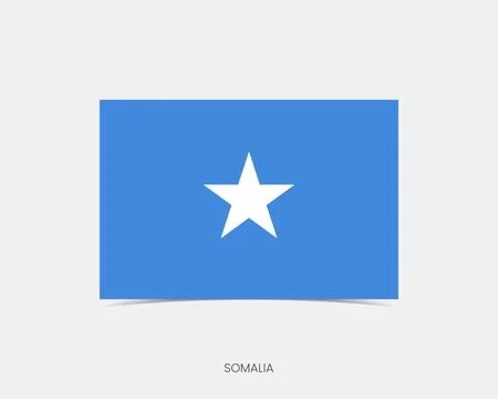 Somalia Rectangle flag icon with shadow. 스톡 일러스트
