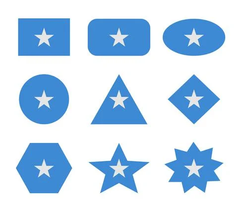 Somalia set of flags with geometric shapes Stock Illustration