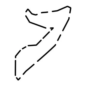 Somalia simplified broken outline vector map 스톡 일러스트