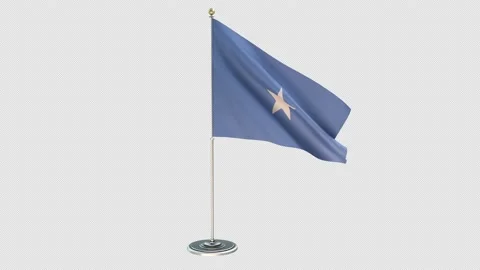 Somalia Small Flag Pole Loops With Alpha Video stock 162632868