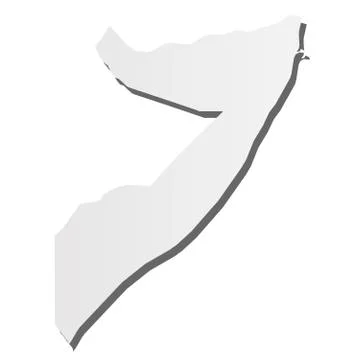 Somalia - solid black silhouette map of country area. Simple flat vector Stock Illustration