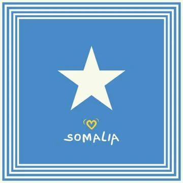 Somalian Five-pointer Star Symbol Vector in square art frame Stock Illustration
