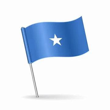 Somalian flag map pointer layout. Vector illustration. Stock Illustration