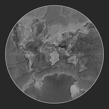 Somalian tectonic plate. Grayscale. Lagrange. Boundaries Stock Illustration