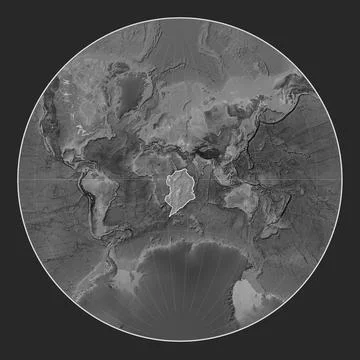 Somalian tectonic plate. Grayscale. Lagrange. Stock Illustration