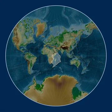 Somalian tectonic plate. Physical. Lagrange. Stock Illustration