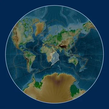 Somalian tectonic plate. Physical. Lagrange. Boundaries Stock Illustration